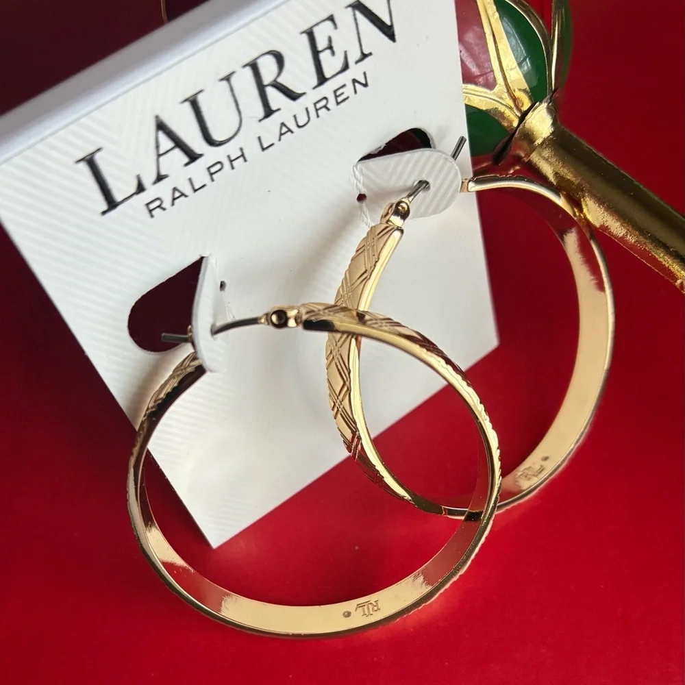 Lauren Ralph Lauren Gold-Tone Hoop Earrings